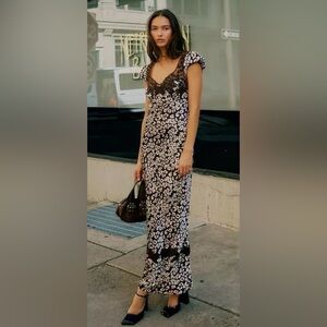 Free People Butterfly Babe Maxi Dress cheetah size S